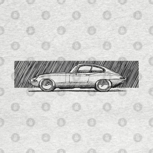 Handmade sketchy drawing of the most beautifull car ever! by jaagdesign